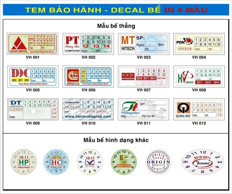 Công ty in ấn uy tín Quận 3, in tem bảo hành.