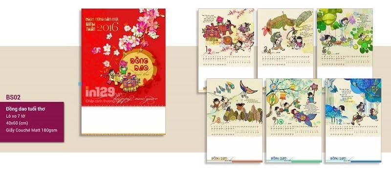 Dịch vụ in lịch tết 2025 giá tốt