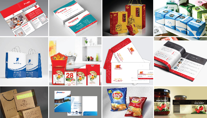 Sản phẩm đa dạng: từ tờ rơi, name card, catalogue cho đến bao bì và tem nhãn