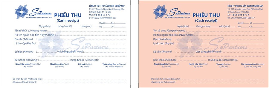 In phiếu thu giá rẻ, chất lượng cao tại In Nhanh Nhanh