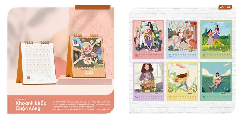 Lịch tết treo tường hiện đại, ấn tượng