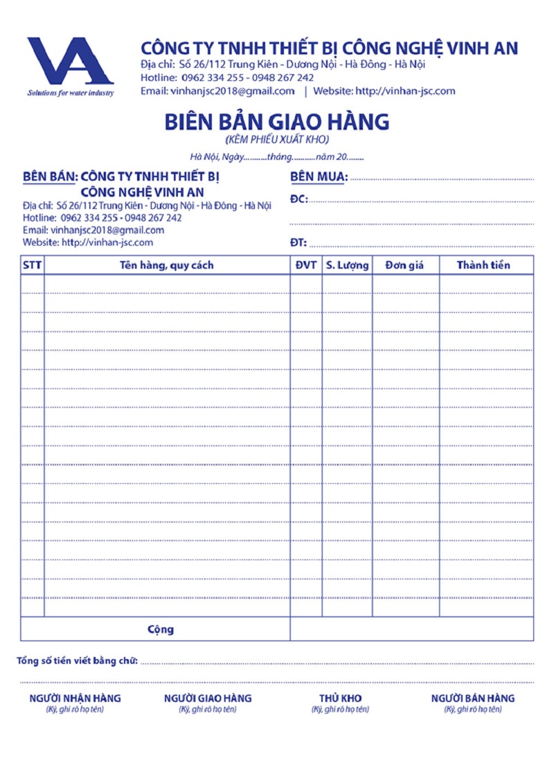 In Biên Nhận Giao Hàng Kỹ Thuật Số, Linh Hoạt Theo Yêu Cầu tại In Nhanh Nhanh