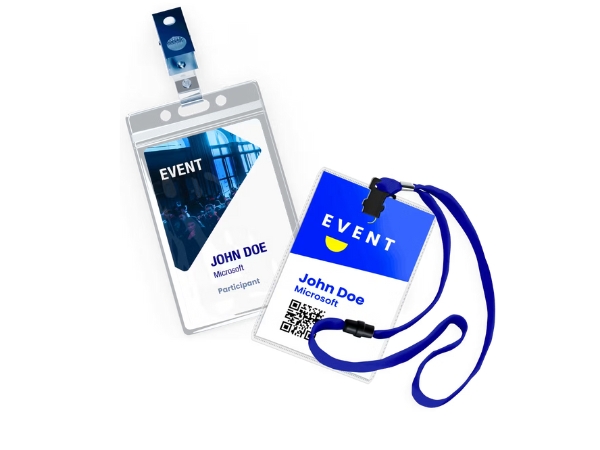 Mẫu thẻ đeo cho sự kiện có mã QR