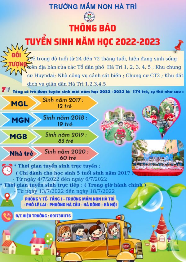 Mẫu tờ rơi tuyển sinh mầm non số 6