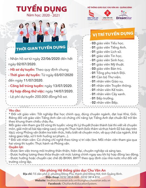 Mẫu tờ rơi tuyển dụng giáo viên đơn giản và đầy đủ thông tin