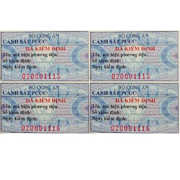 Tem kiểm định bình chữa cháy do Bộ Công an ban hành