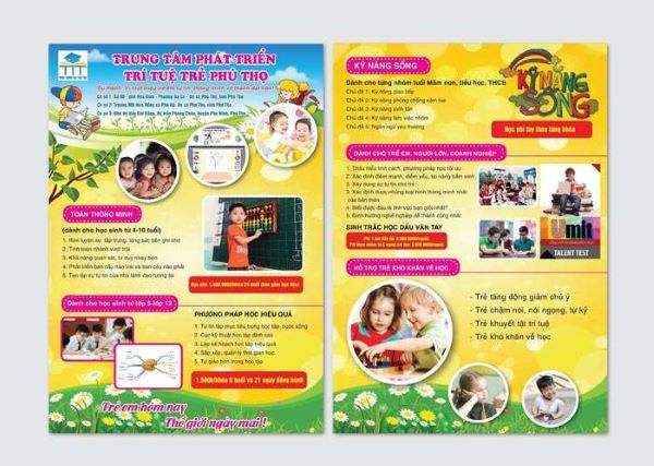 Những yếu tố cần lưu ý khi in tờ rơi tuyển sinh trường mầm non