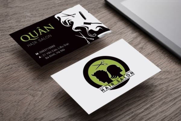 Card visit salon tóc chuyên nghiệp, kết hợp màu sắc hài hòa và bố cục tinh gọn dễ nhận diện
