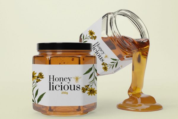 Mẫu tem nhãn mật ong sang trọng, phù hợp thương hiệu cao cấp