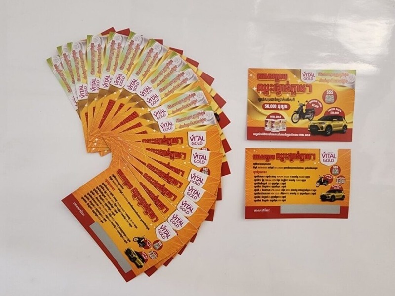 Mẫu in thẻ cào trúng thưởng phủ nhũ bạc