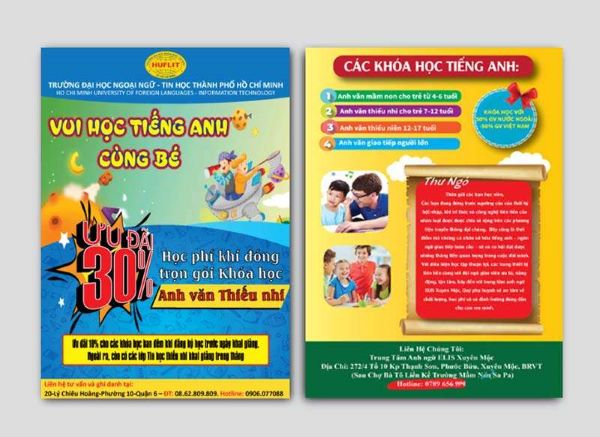 Mẫu tờ rơi tuyển sinh mầm non số 1