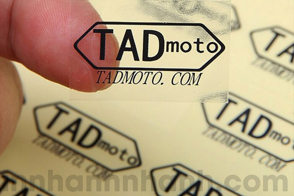 Mẫu in decal trong suốt