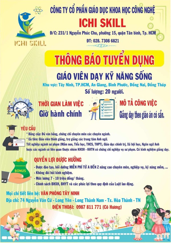 Mẫu tờ rơi tuyển dụng giáo viên thu hút