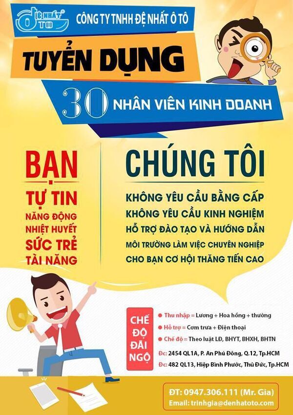 Mẫu tờ rơi tuyển dụng dụng nhân viên kinh doanh số lượng lớn