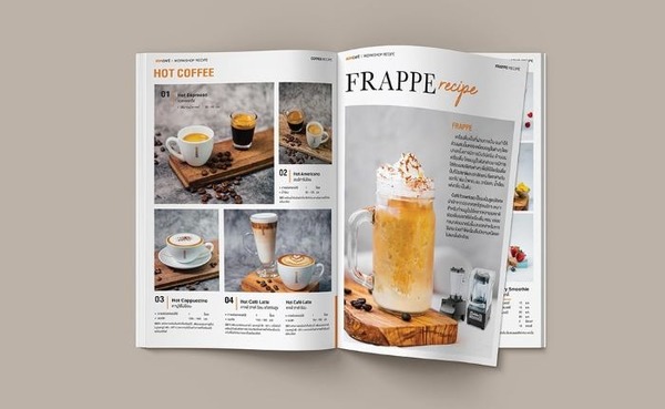Mẫu catalogue coffee in ấn chất lượng cao, màu sắc chân thực, bố cục hài hòa