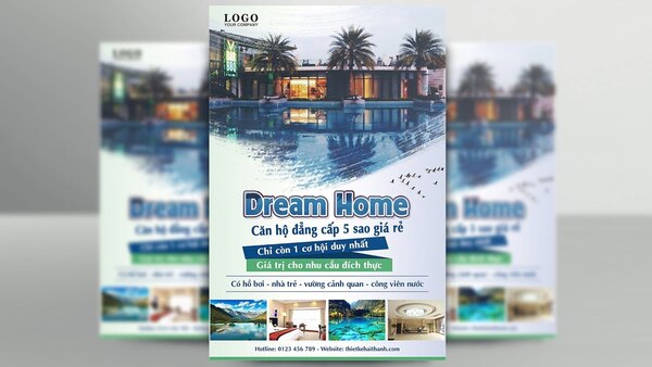Mẫu tờ rơi bất động sản mua bán căn hộ biển