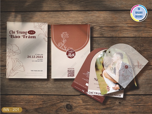 Mẫu phong bì cưới với tông màu trầm hiện đại và tinh tế