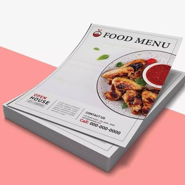 Tờ rơi menu có thiết kế nhỏ gọn, chứa đầy đủ thông tin