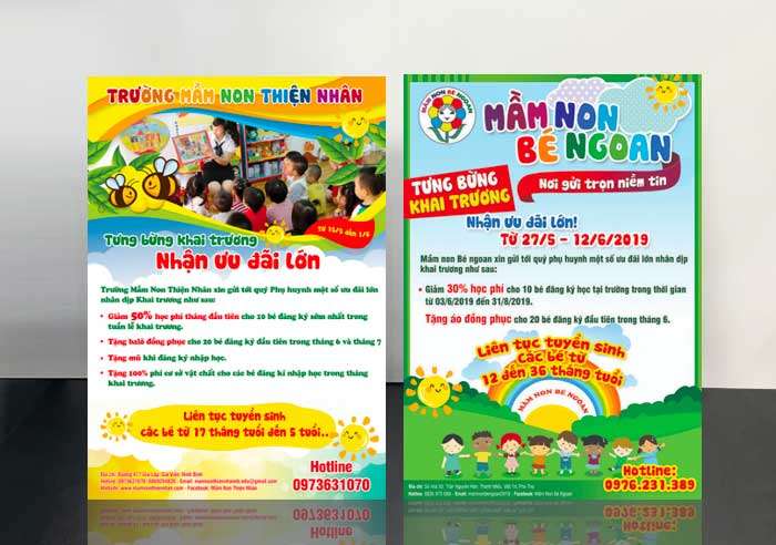 Vai trò của tờ rơi tuyển sinh trường mầm non phổ biến hiện nay