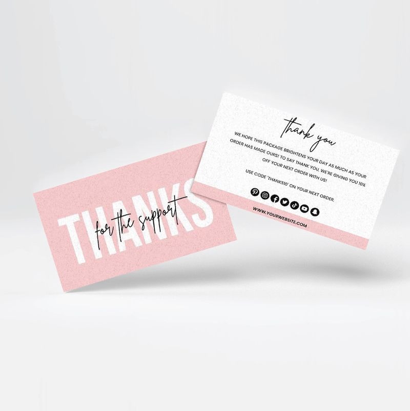 Mẫu thiệp cảm ơn khách hàng tối giản, màu sắc nhẹ nhàng
