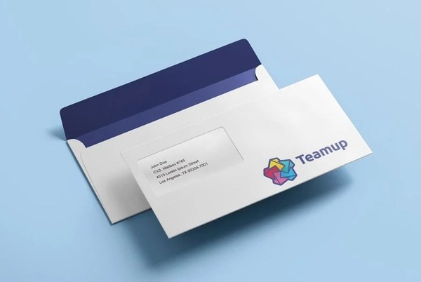 Mẫu in phong bì với phong cách đơn giản, màu sắc nhã nhặn