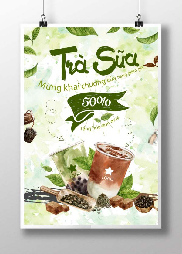 Tờ rơi trà sữa mẫu 06