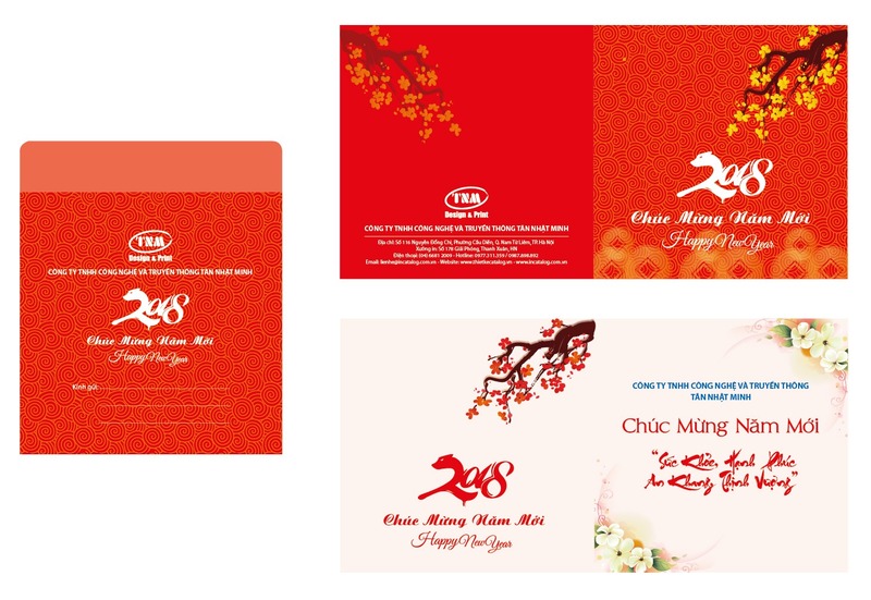 Phong bì chúc Tết thiết kế tông đỏ chủ đạo, biểu tượng cho may mắn, tài lộc và thịnh vượng