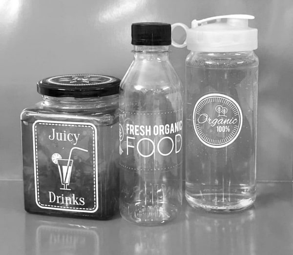 In Decal trong cho chai lọ trong suốt