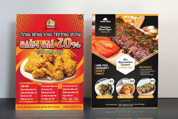 Mẫu tờ rơi khai trương gà rán thu hút