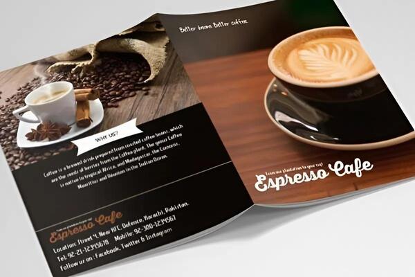 Ấn phẩm catalogue coffee hiện đại, hình ảnh bắt mắt