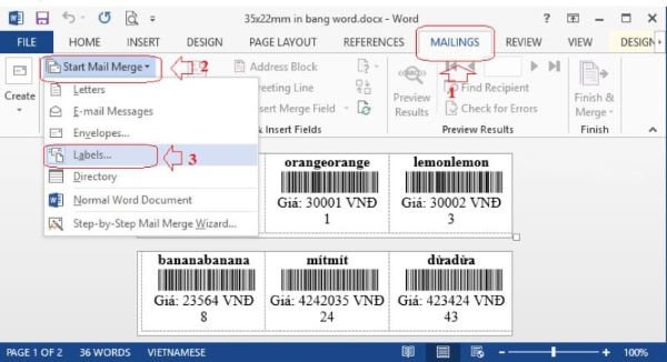 Cách in tem nhãn trong excel đơn giản