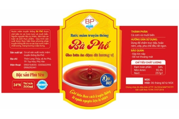 Mẫu tem dán nước mắm sang trọng, nổi bật và ấn tượng