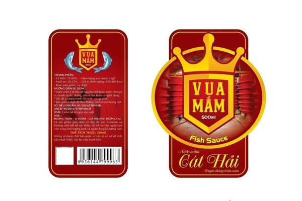 Mẫu tem nhãn nước mắm Nam Ngư in sắc nét, thể hiện uy tín thương hiệu Việt