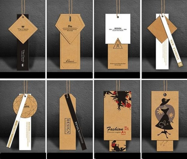 In mác quần áo dạng thẻ treo