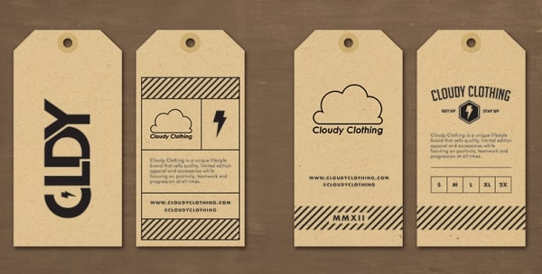 Mẫu tag quần áo bằng chất liệu giấy Kraft Tag quần áo giấy Kraft