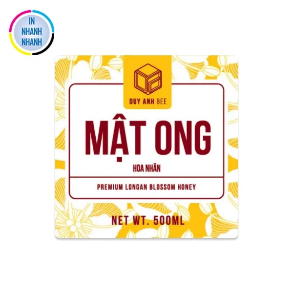 Nhãn dán mật ong cao cấp phong cách tối giản