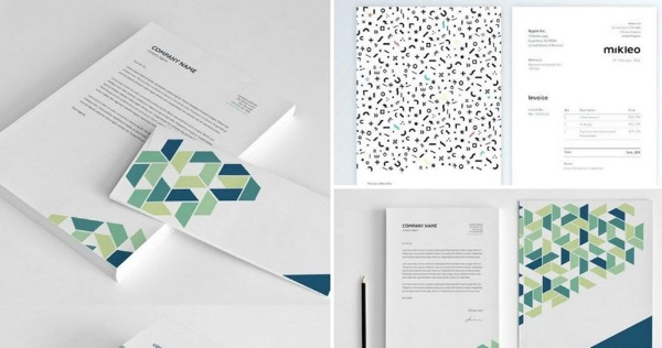 Mẫu giấy tiêu đề công ty độc đáo với màu sắc đồng bộ