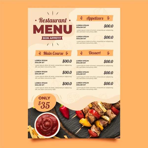Tổng hợp các mẫu menu tờ rơi ấn tượng, hút mắt