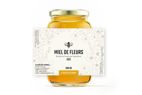 In tem nhãn mật ong theo phong cách hiện đại và tinh tế