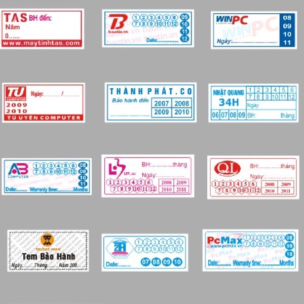 Tem bảo hành có đa dạng chủng loại (Ảnh: Internet)