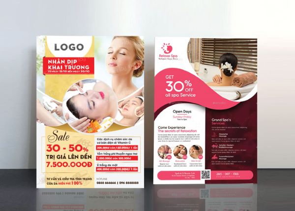 Mẫu tờ rơi spa chiến dịch khai trương giảm giá