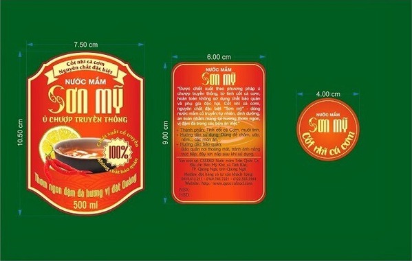 Thiết kế tem dán nước mắm với kiểu dáng linh hoạt theo thương hiệu