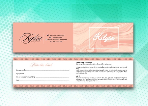 Mẫu phiếu bảo hành màu sắc tươi sáng