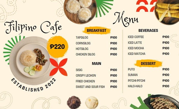 Mẫu menu thiết kế Powerpoint ngang số 4