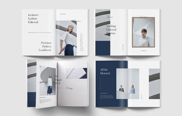 Mẫu Catalogue thời trang với gam màu xanh cơ bản mang đến sự tinh tế