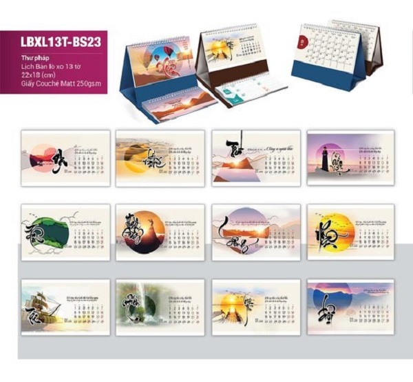 Lịch để bàn loại 13 tờ