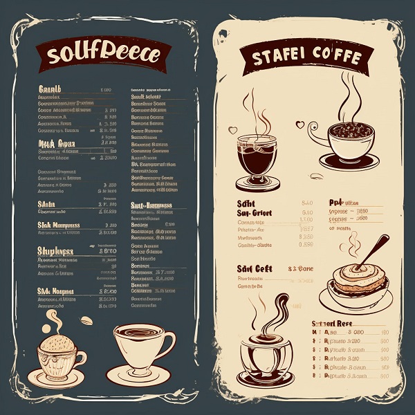 Mẫu menu quán cafe ấn tượng, thu hút