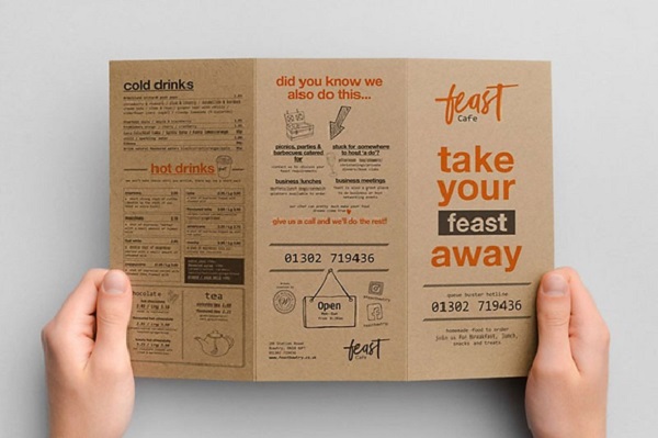 Menu kraft gấp 3 cho các quán ăn