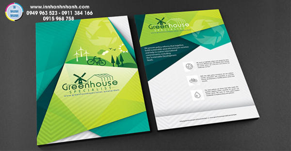Mẫu tờ rơi thiết kế kết hợp với tone màu xanh tương đồng 