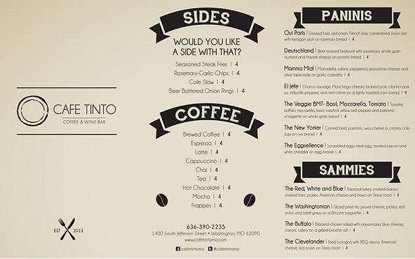 Menu cho quán cafe thiết kế tối giản